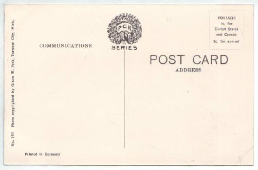 Vintage postcard: A divided-back postcard back · message left, address right