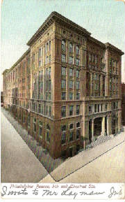 A vintage postcard illustration with the word 'BOURSE' prominent — a card the club uses to illustrate the term.